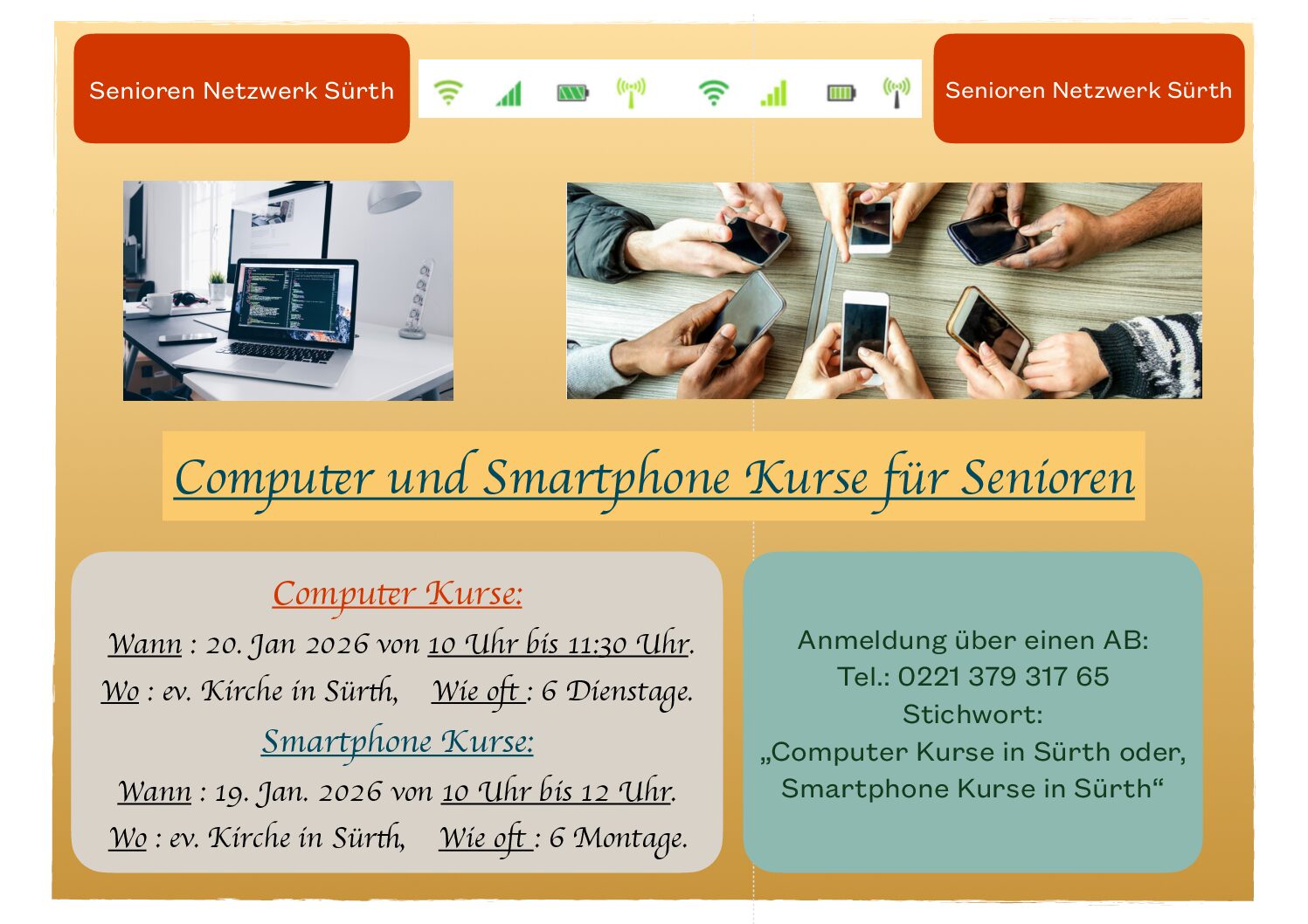 Start Computer- und Smartphone-Kurse für Seniorinnen und Senioren
