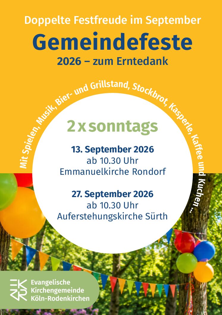 Herzliche Einladung zu unseren Gemeindefesten im September!